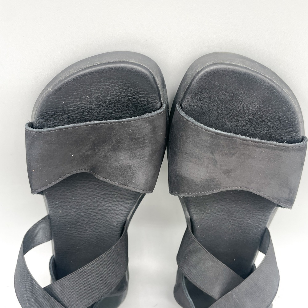 Arche Womens 40 9 Satia Cross Strap Sandals Black Nubuck Minimalist Gorpecore - Picture 9 of 11